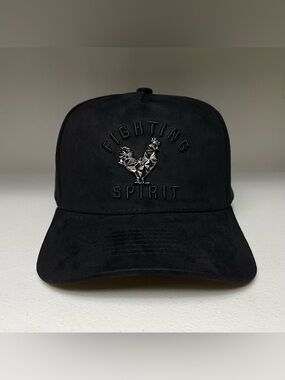 Rooster Emblem Suede Baseball Hat with Fighting Spirit Embroidery